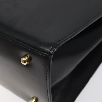 Gucci Vintage Lady Lock Top Handle Bag Leather, BLACK, LEATHER, Handbag