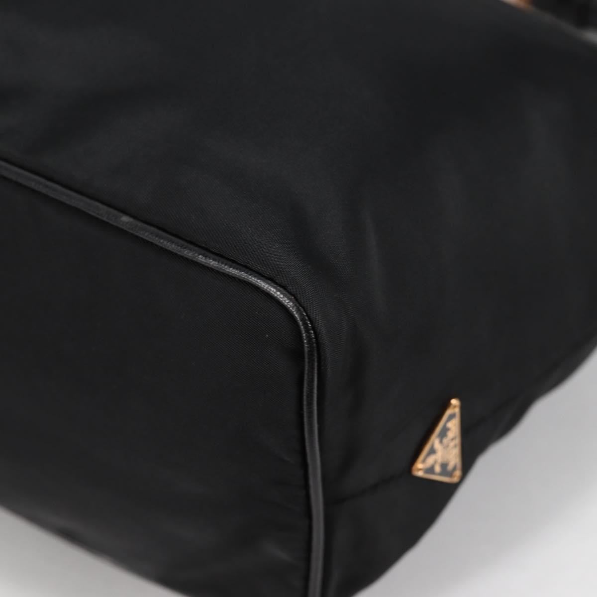 Prada Double Chain Hobo Nylon, BLACK, NYLON, Shoulder bag