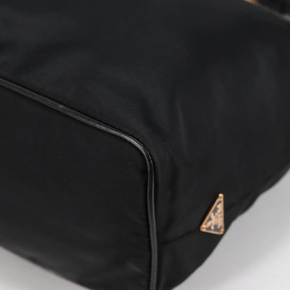 Prada Double Chain Hobo Nylon, BLACK, NYLON, Shoulder bag