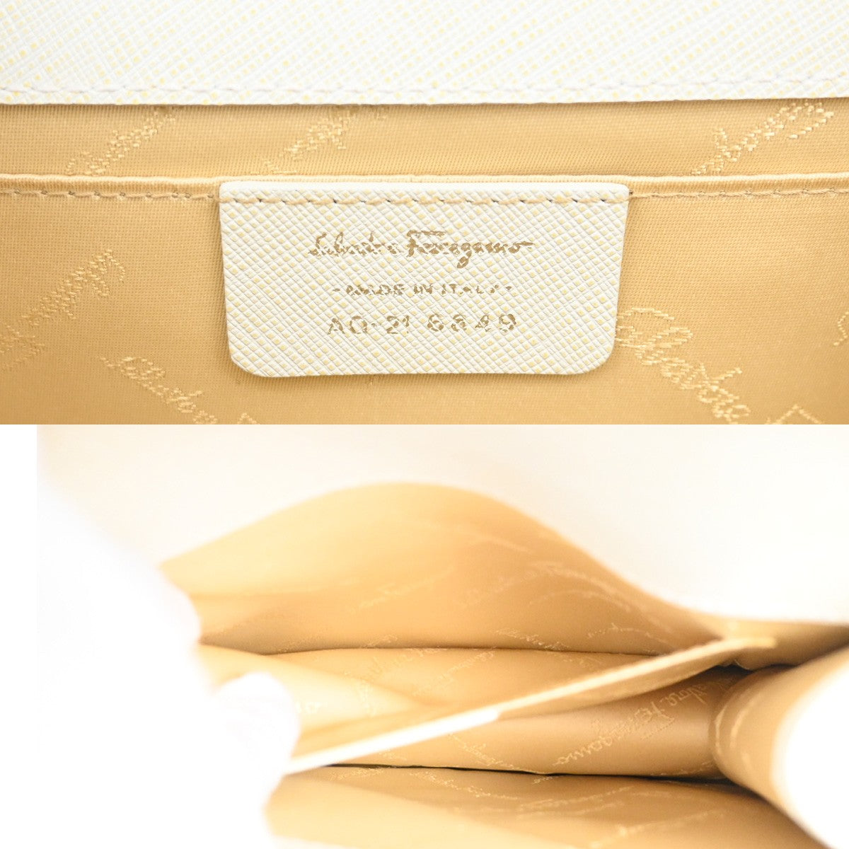 Salvatore Ferragamo Gancini Shoulder Bag Leather, WHITE, LEATHER, Shoulder bag