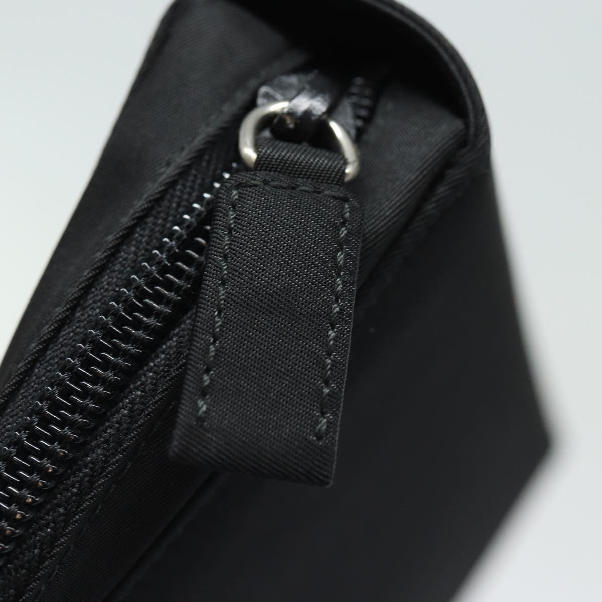 Prada MiniDisc pouch Nylon, BLACK, NYLON, Clutche & pouche