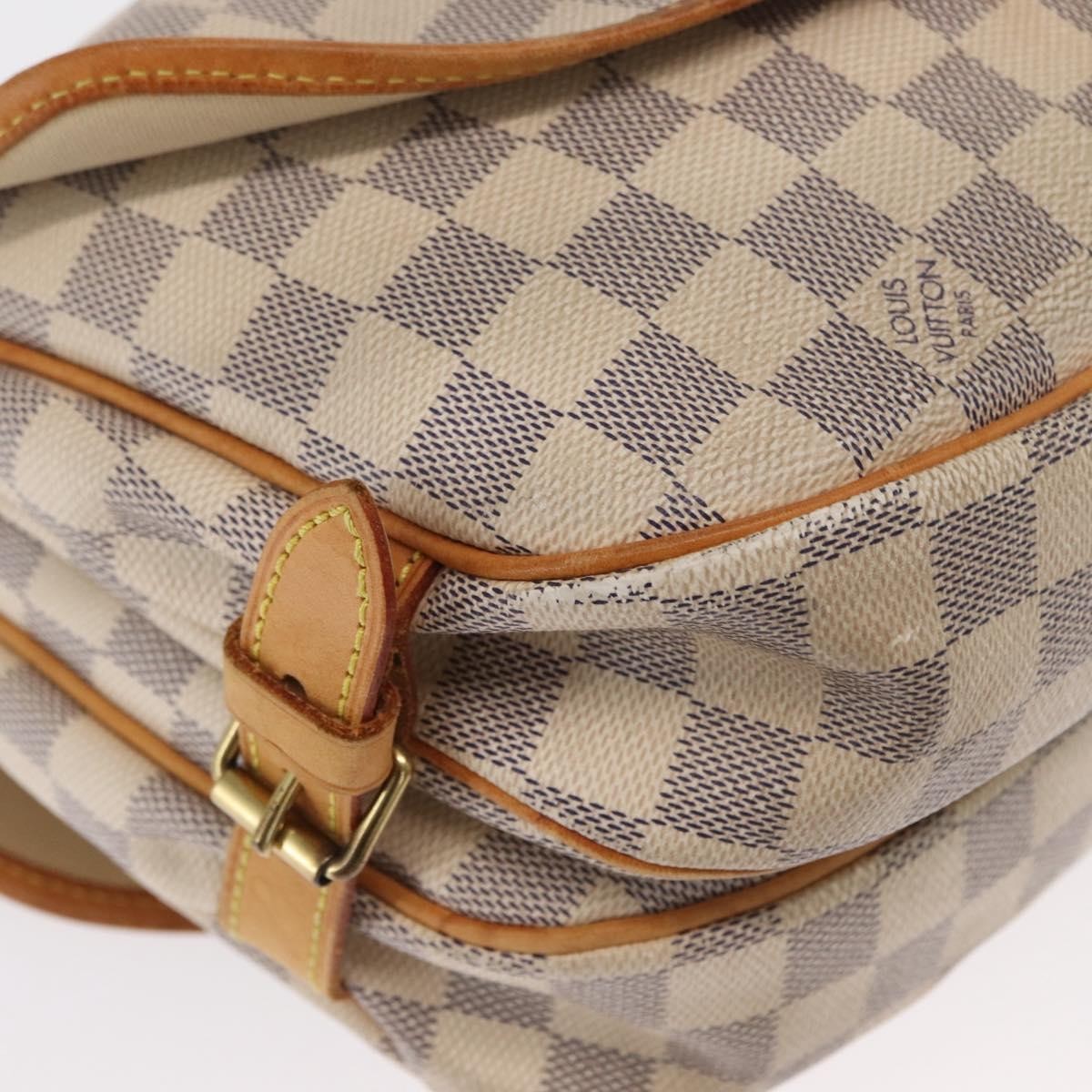 Louis Vuitton Saumur Handbag Damier, BEIGE, CANVAS, Shoulder bag