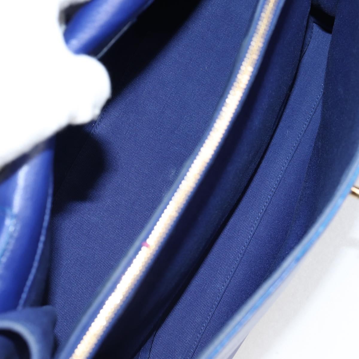 Saint Laurent Muse Two Bag Leather with Canvas, BLUE, LEATHER, Handbag