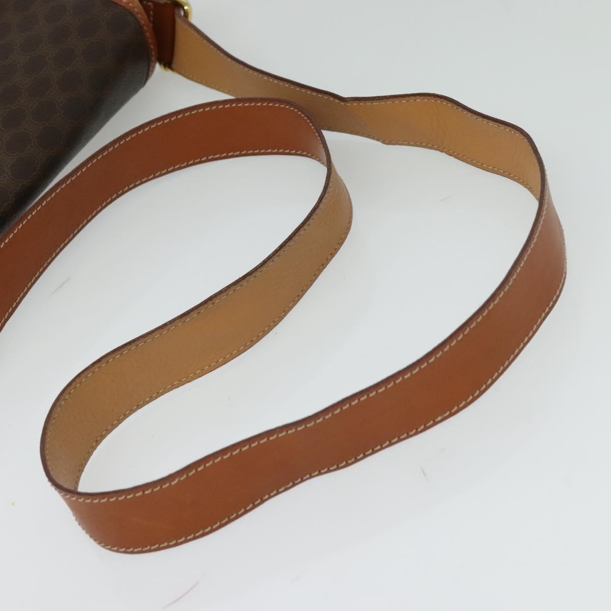 Celine Macadam Shoulder Bag PVC Leather, BROWN, CANVAS, Shoulder bag