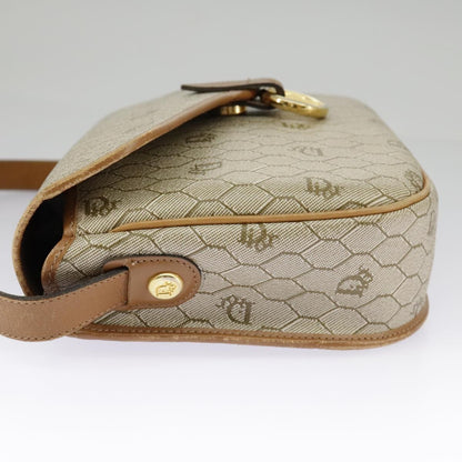 Christian Dior Vintage Honeycomb Shoulder Bag Canvas, BEIGE, CANVAS, Shoulder bag