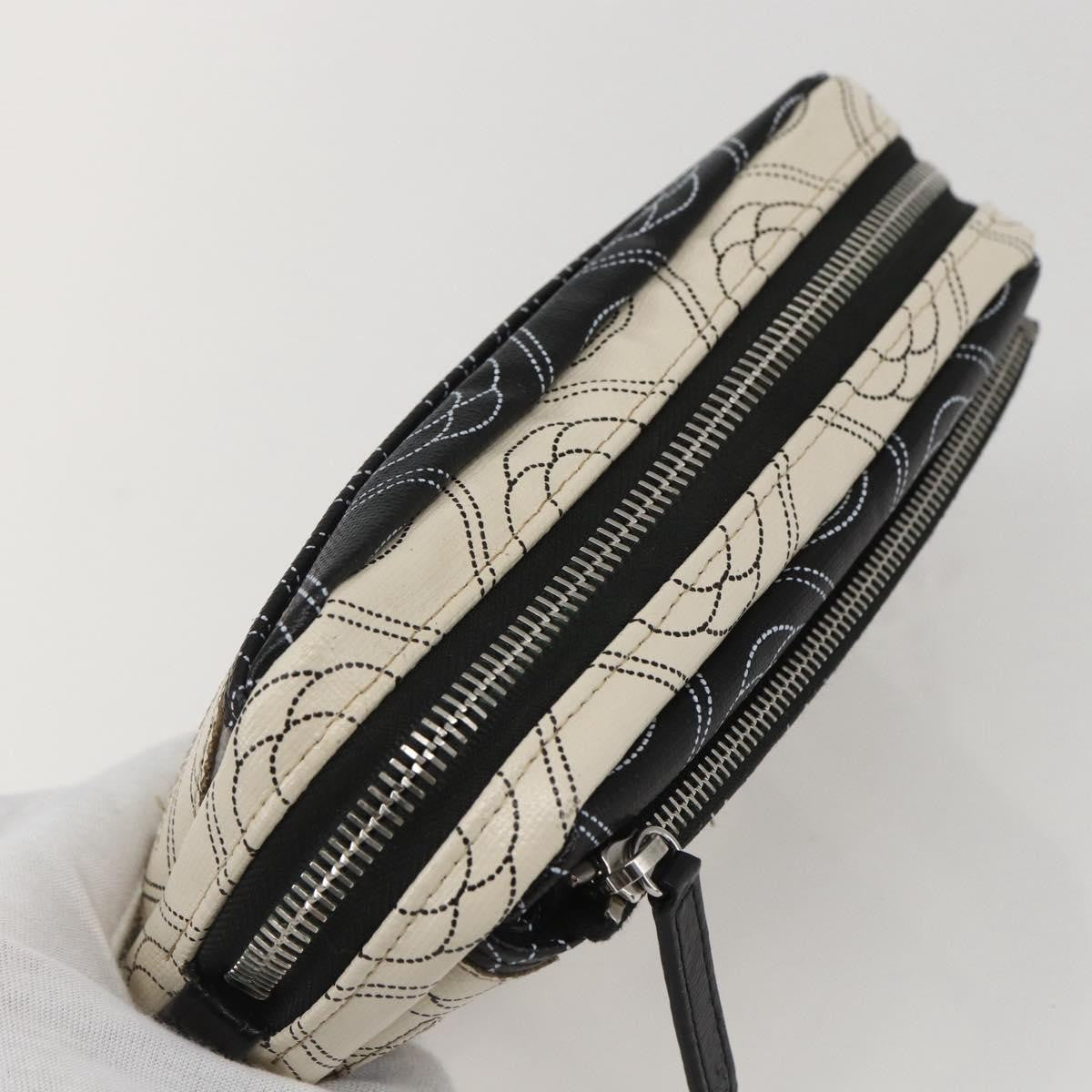 Chanel Logo Camera Case Clutch Printed Coated Canvas, Black, PVC, Clutch