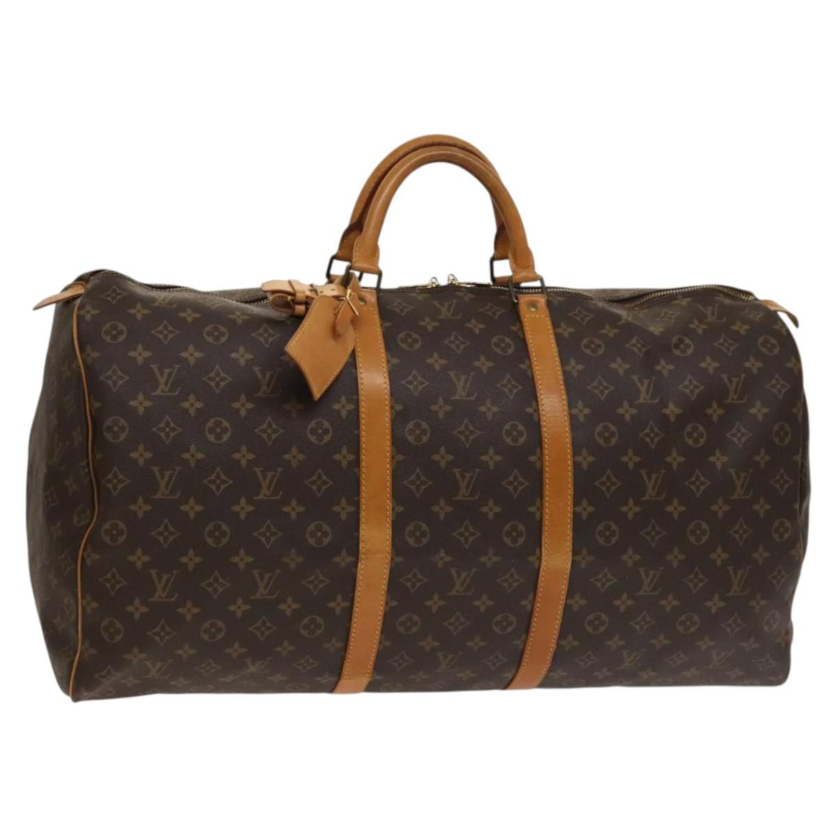 Louis Vuitton Keepall Bag Monogram Canvas, BROWN, CANVAS, Travel bag