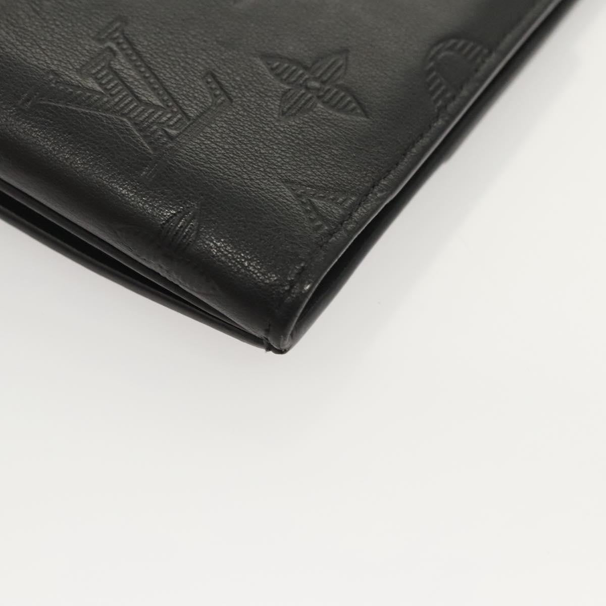 Louis Vuitton Hybrid Wallet Monogram Shadow Leather, Black, Leather, Wallet