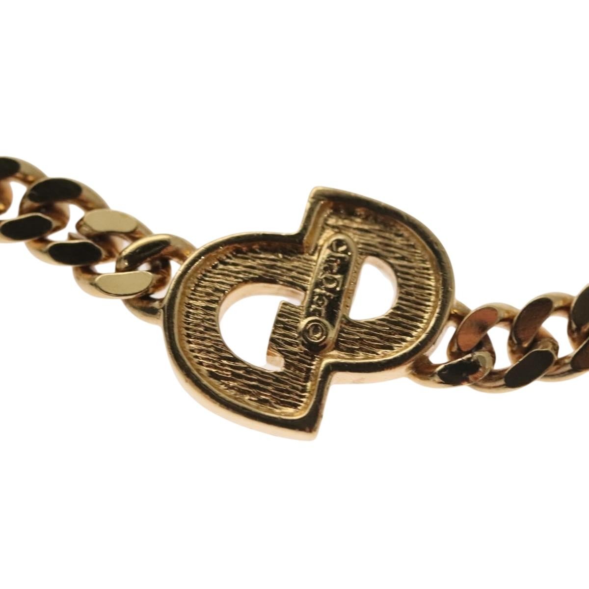 Christian Dior CD Pendant Necklace Metal and Crystals, GOLD, METAL, Bracelet