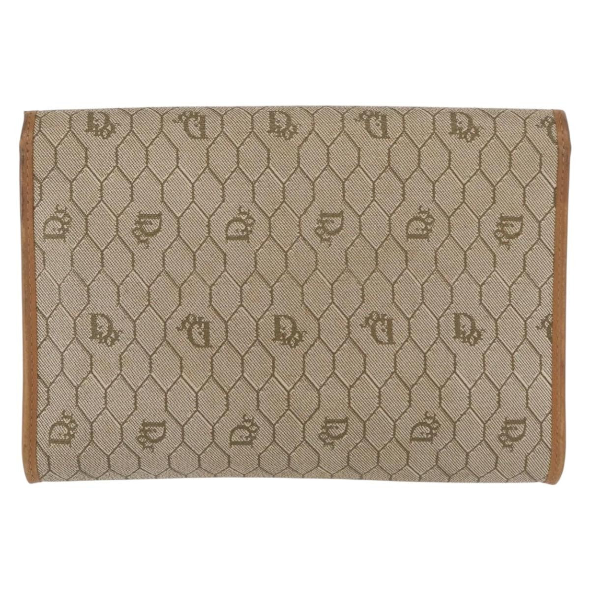 Christian Dior Vintage Honeycomb chain Canvas, BEIGE, CANVAS, Shoulder bag