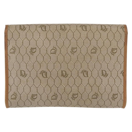 Christian Dior Vintage Honeycomb chain Canvas, BEIGE, CANVAS, Shoulder bag