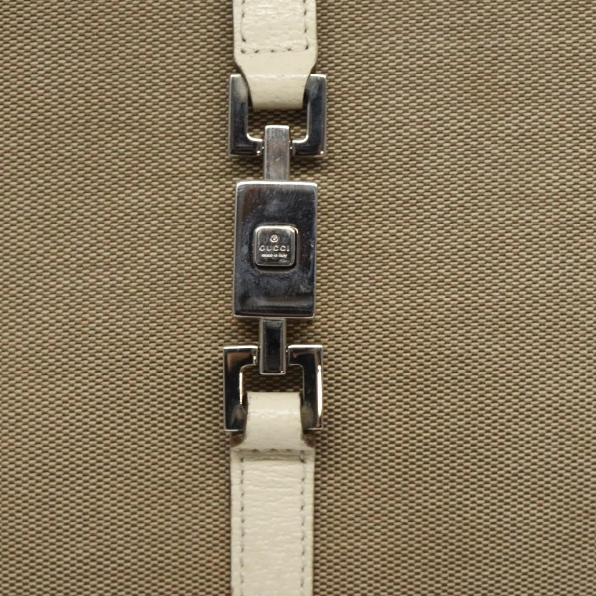 Gucci Vintage Jackie Handbag Canvas, BEIGE, CANVAS, Handbag