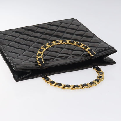 Chanel Vintage Chain Handle Tote Patent leather, BLACK, PATENT_LEATHER, Tote bag
