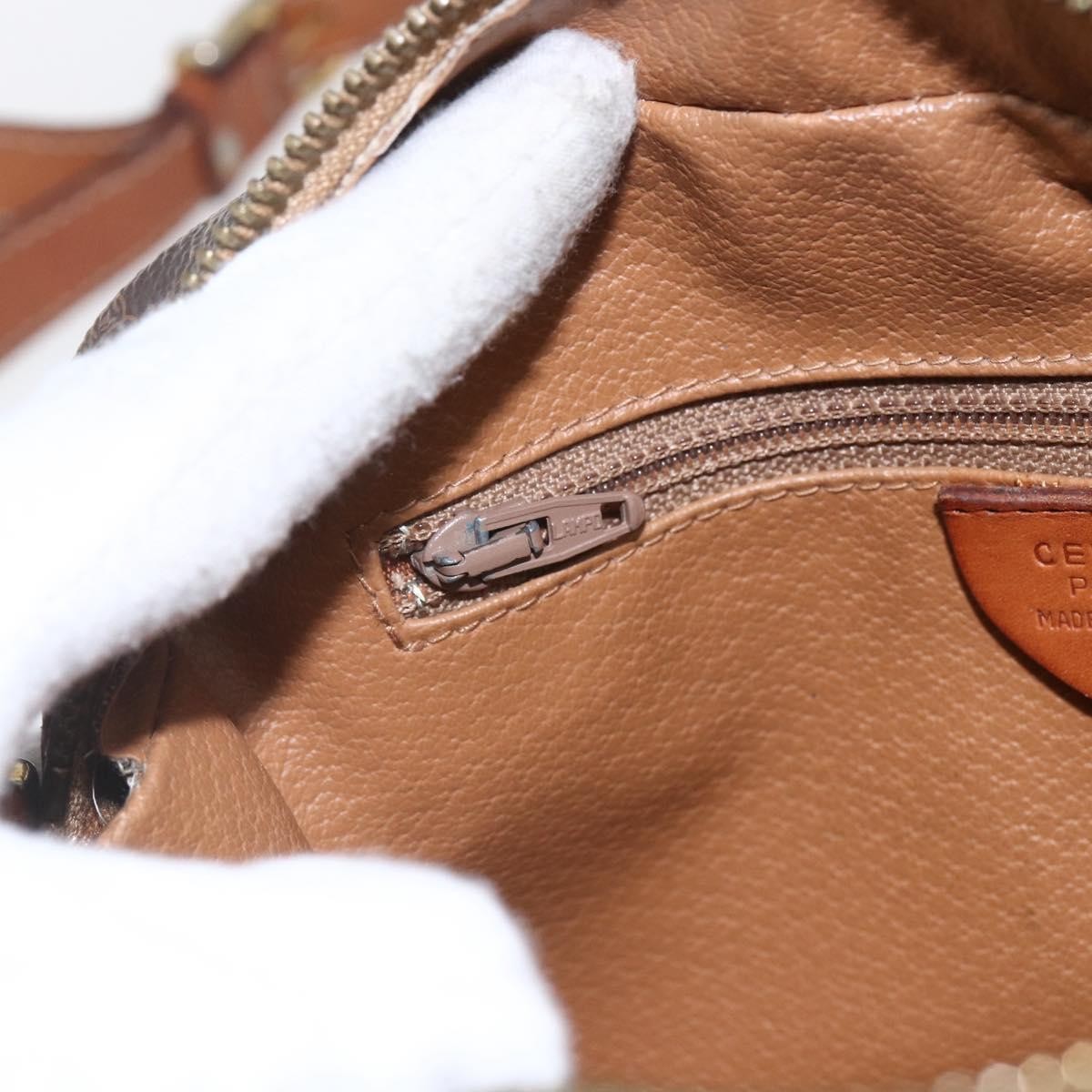 Celine Vintage Macadam Shoulder Bag Canvas and Leather, BROWN, CANVAS, Shoulder bag