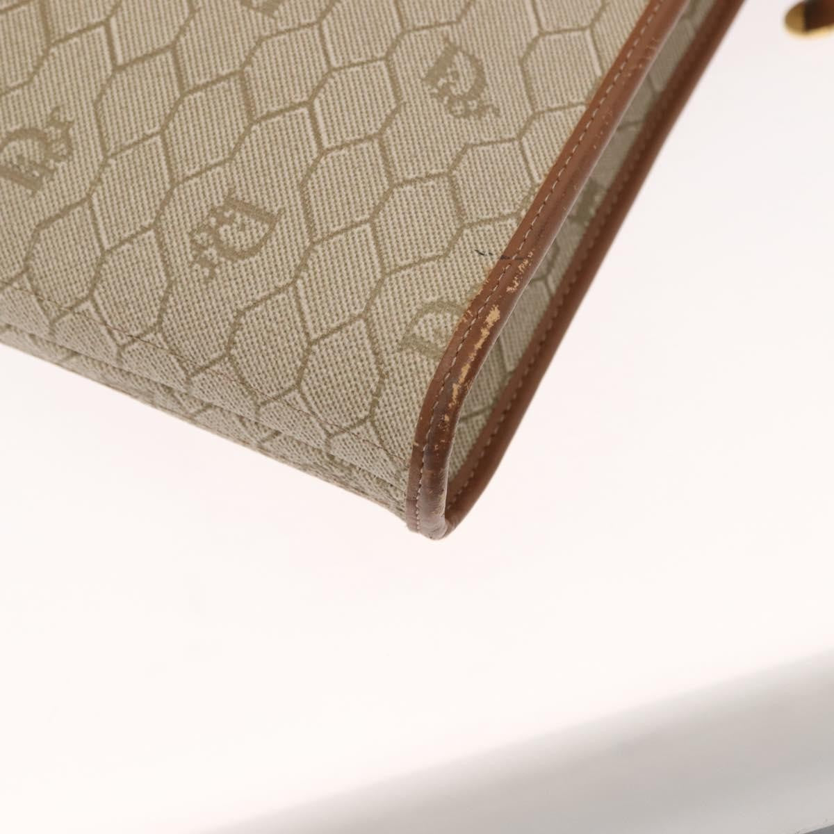 Christian Dior Vintage Honeycomb Handbag Canvas Leather, BEIGE, CANVAS, Handbag
