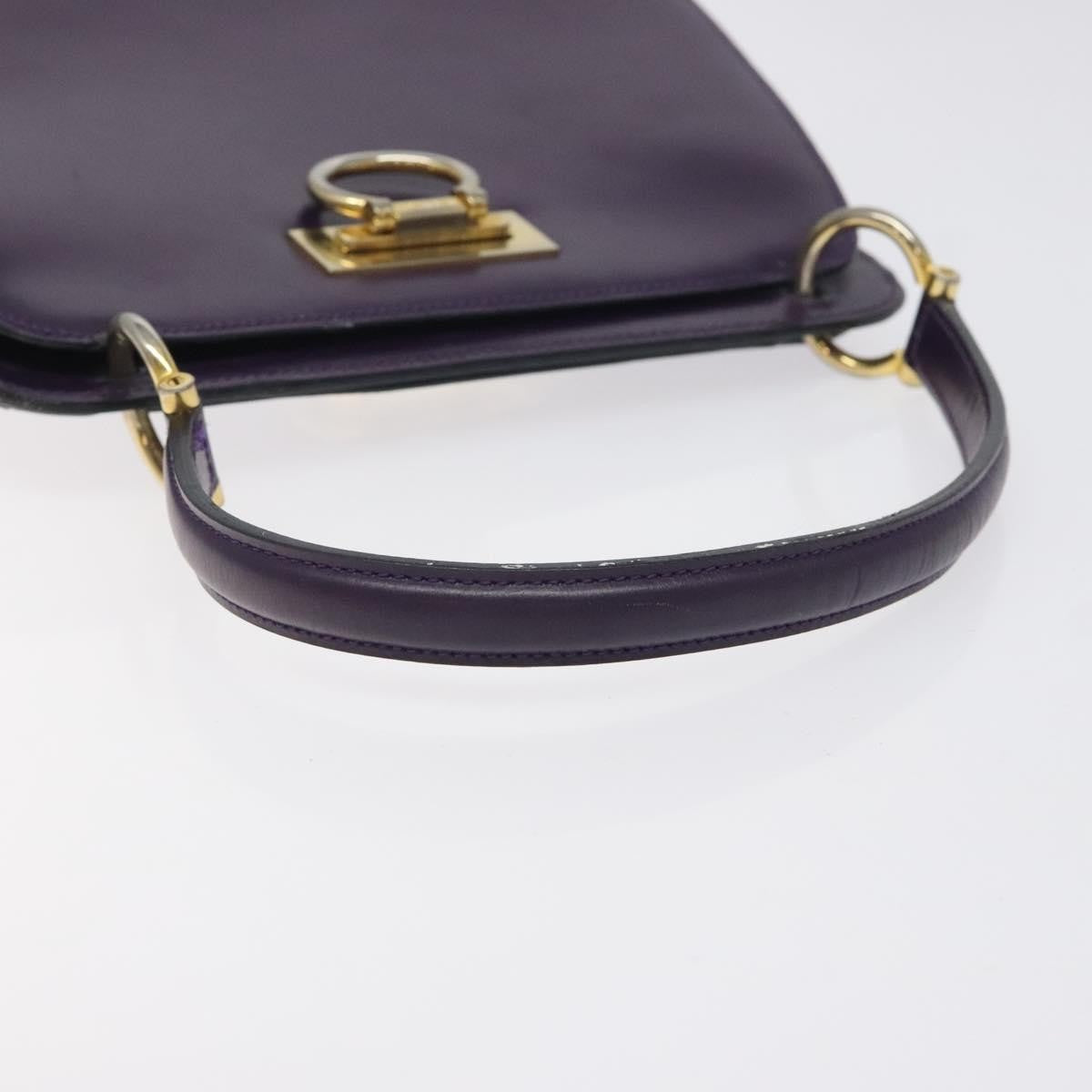 Celine Gancini Handbag Leather, PURPLE, LEATHER, Handbag
