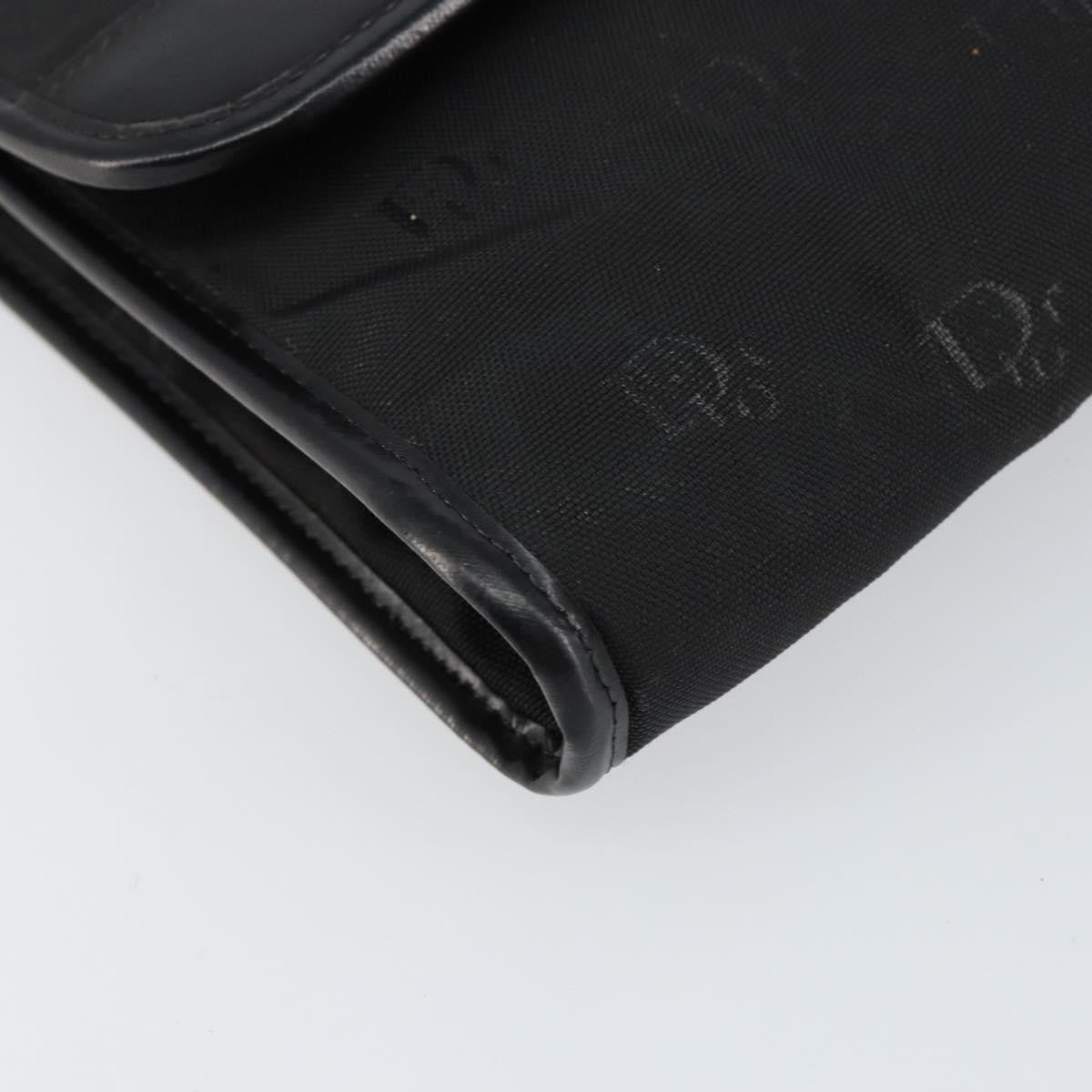Christian Dior Vintage CD Chain Flap Shoulder Bag Diorissimo Canvas, Black, Nylon, Shoulder Bag