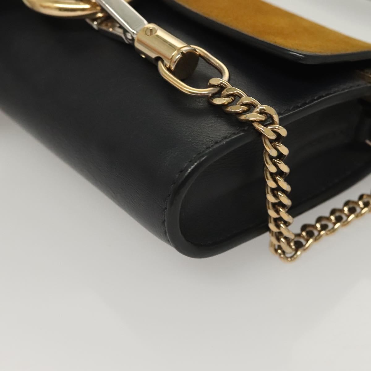 Chloe Faye Shoulder Bag Leather and Suede, NAVY, LEATHER, Shoulder bag