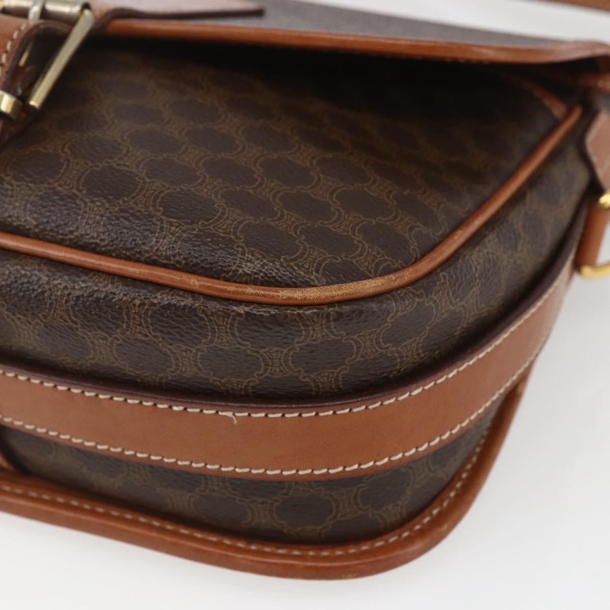 Celine Macadam Shoulder Bag PVC Leather, BROWN, PVC, Shoulder bag