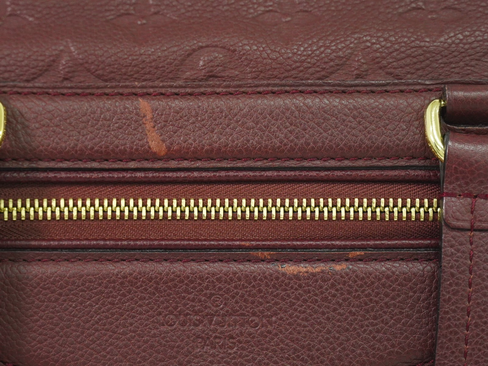 Louis Vuitton Lumineuse Handbag Monogram Empreinte Leather, BURGUNDY, LEATHER, Handbag