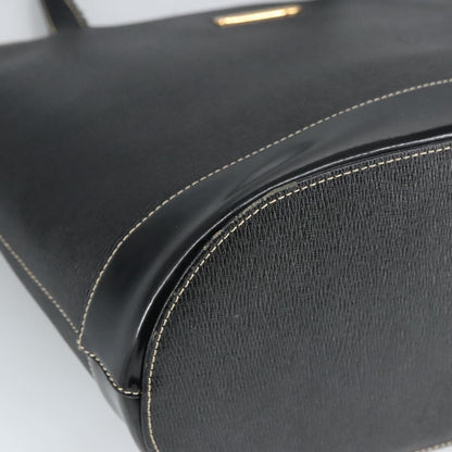 Burberry Handle Tote Leather, BLACK, LEATHER, Tote bag