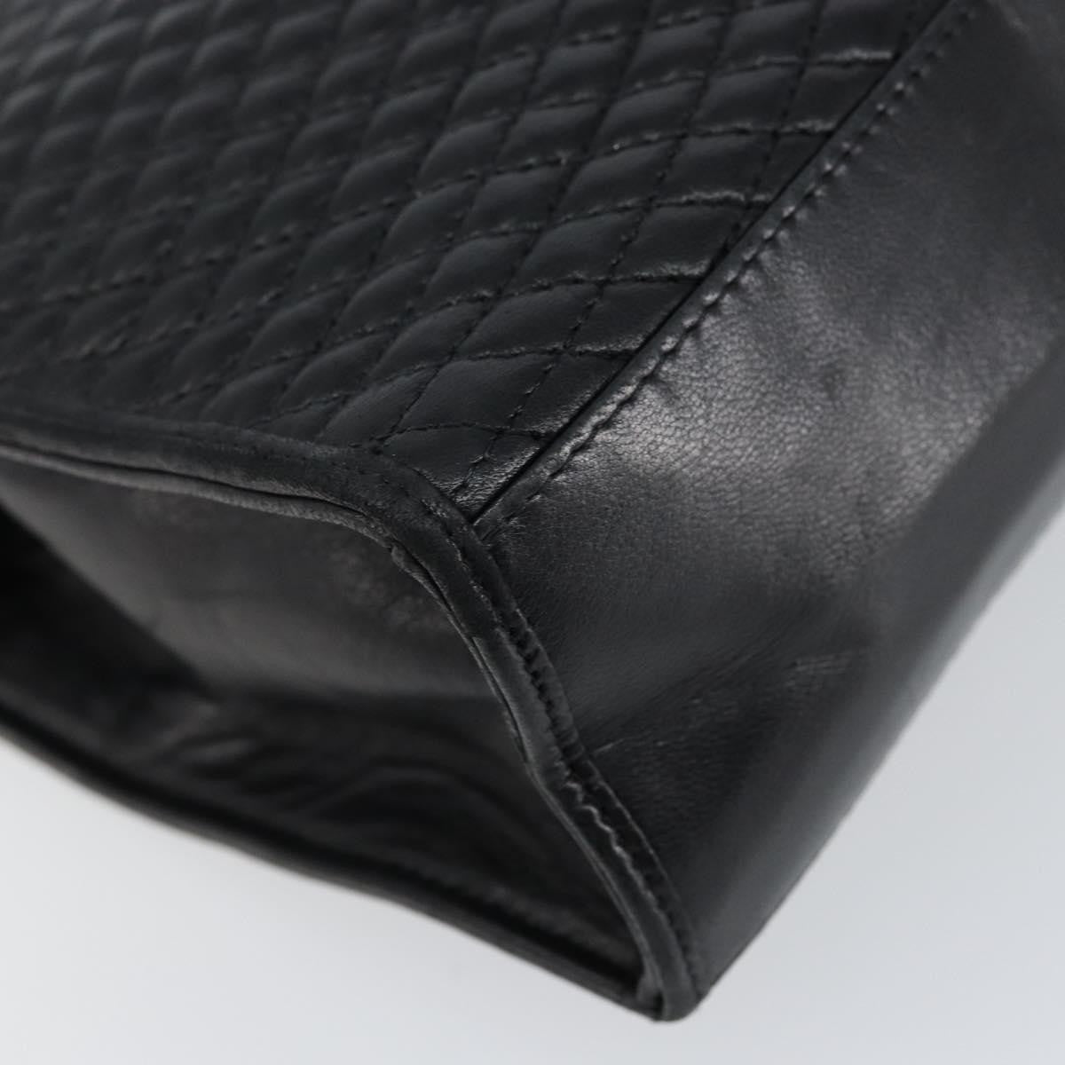 Bally Vintage Flap Handbag Quilted Leather, Black, Leather, Handbag