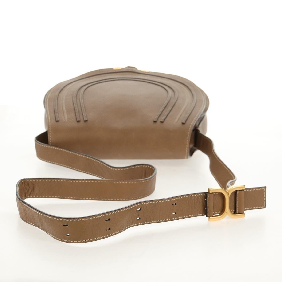 Chloe Marcie Saddle Bag Leather, BEIGE, LEATHER, Shoulder bag
