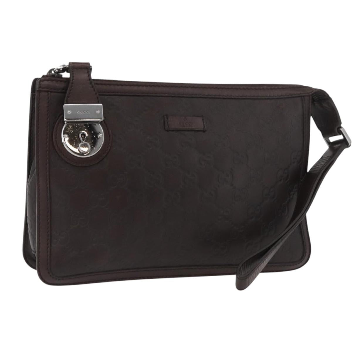 Gucci Zip Pouch Leather, BROWN, LEATHER, Clutche & pouche