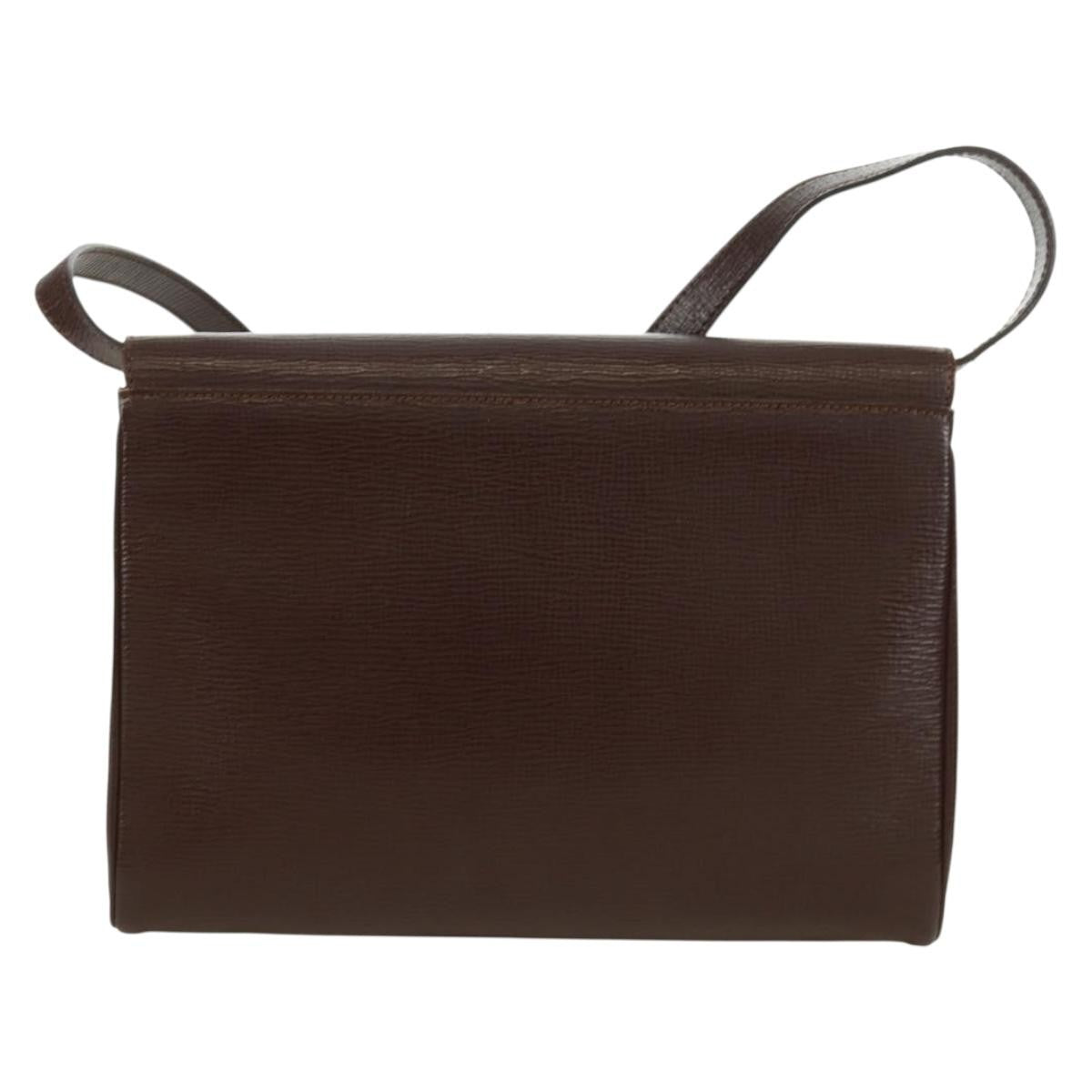 Celine Circle Logo Shoulder Bag Leather, BROWN, LEATHER, Shoulder bag