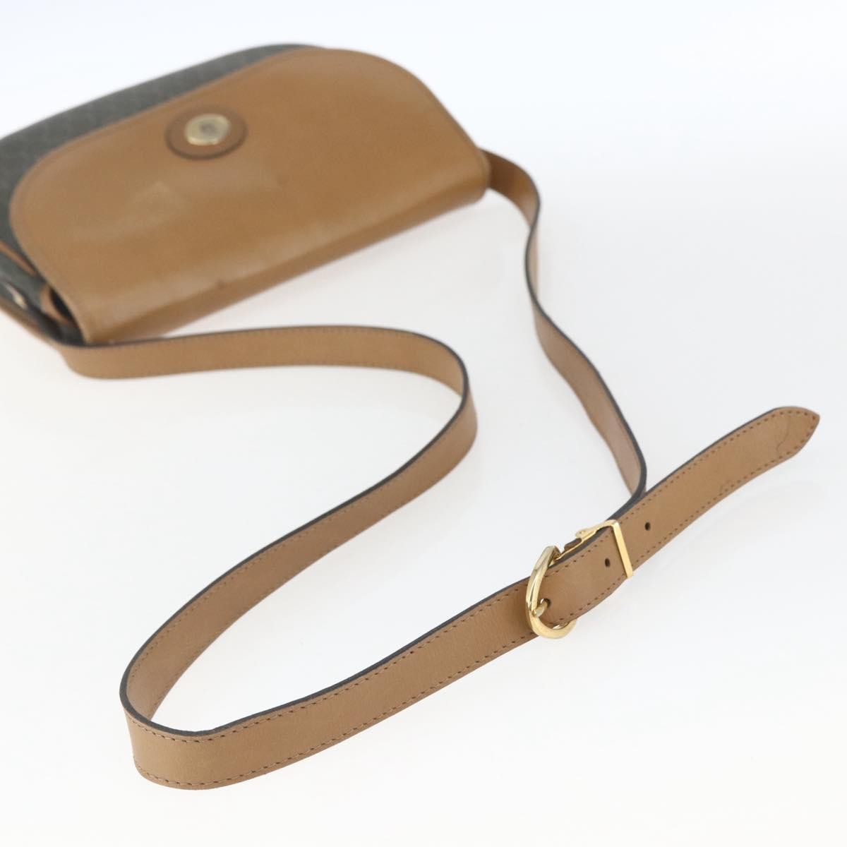 Christian Dior Vintage Honeycomb Flap Crossbody Bag Canvas and Leather, KHAKI, CANVAS, Shoulder bag