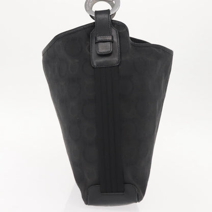 Salvatore Ferragamo Vintage Gancini Convertible Top Handle Bag Canvas, BLACK, CANVAS, Shoulder bag