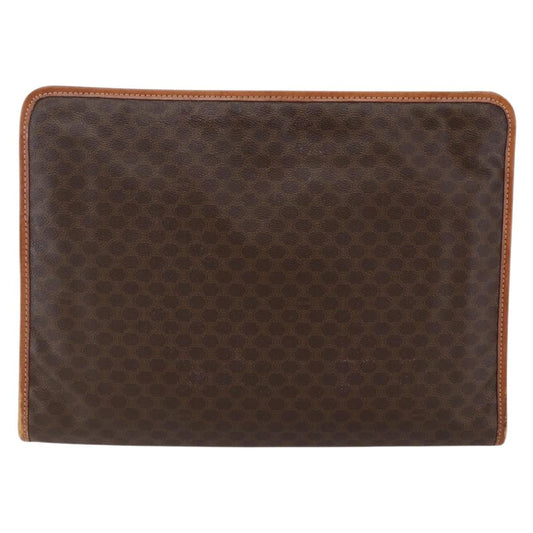 Celine Macadam Pochette Canvas, Brown, Canvas, Clutch