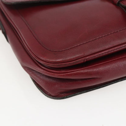 Saint Laurent Vintage Shoulder Bag Leather, RED, LEATHER, Shoulder bag