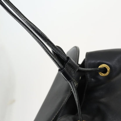 Gucci Vintage Bamboo Backpack Leather, BLACK, LEATHER, Backpack