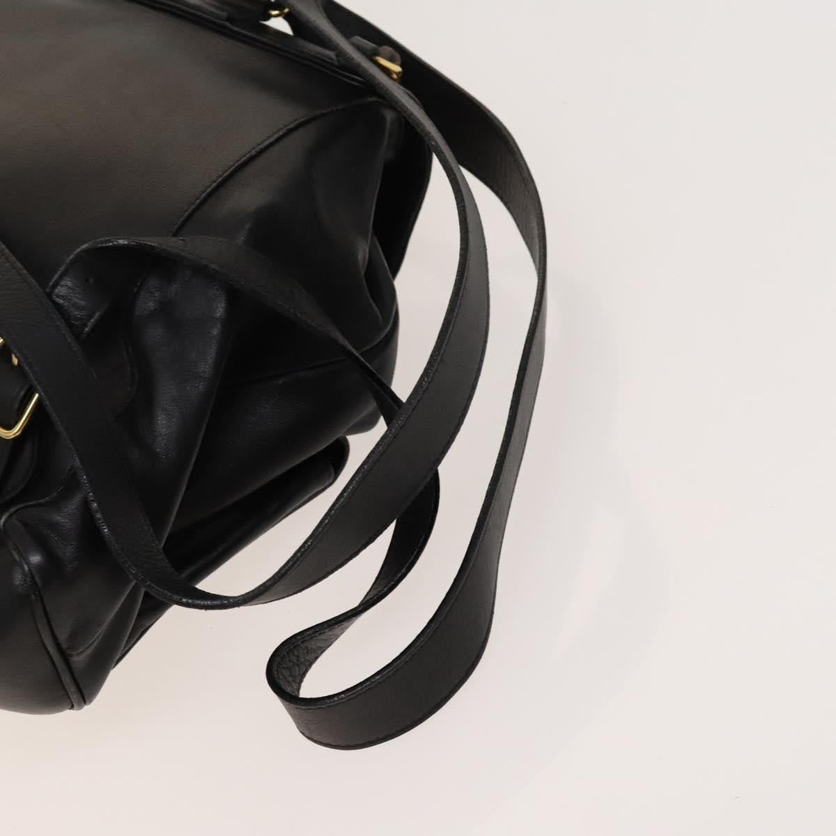 Gucci Vintage Bamboo Backpack Leather, Black, Leather, Backpack