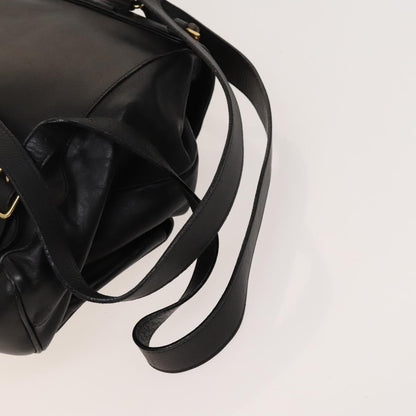 Gucci Vintage Bamboo Backpack Leather, Black, Leather, Backpack