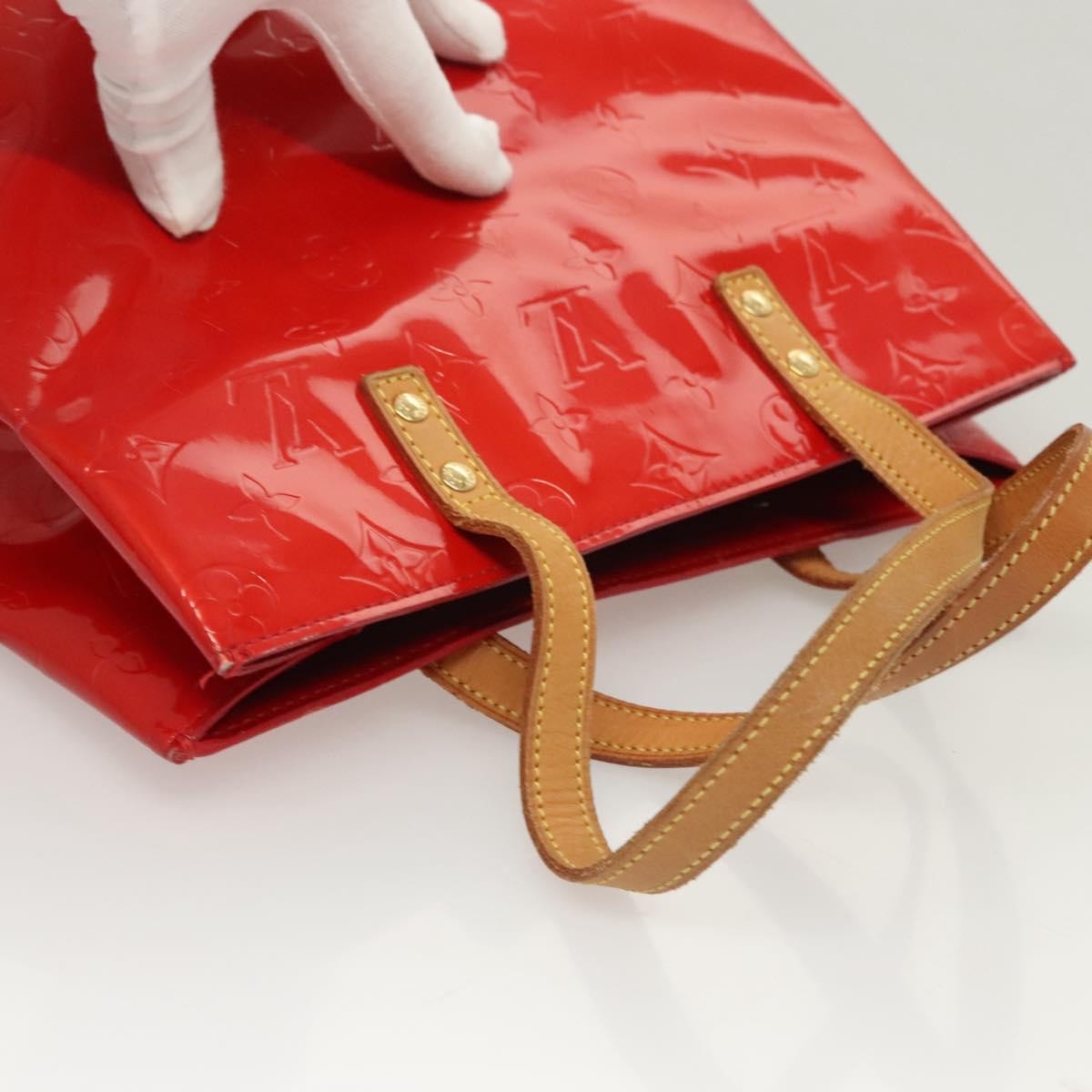 Louis Vuitton Reade Handbag Monogram Vernis, RED, PATENT_LEATHER, Handbag
