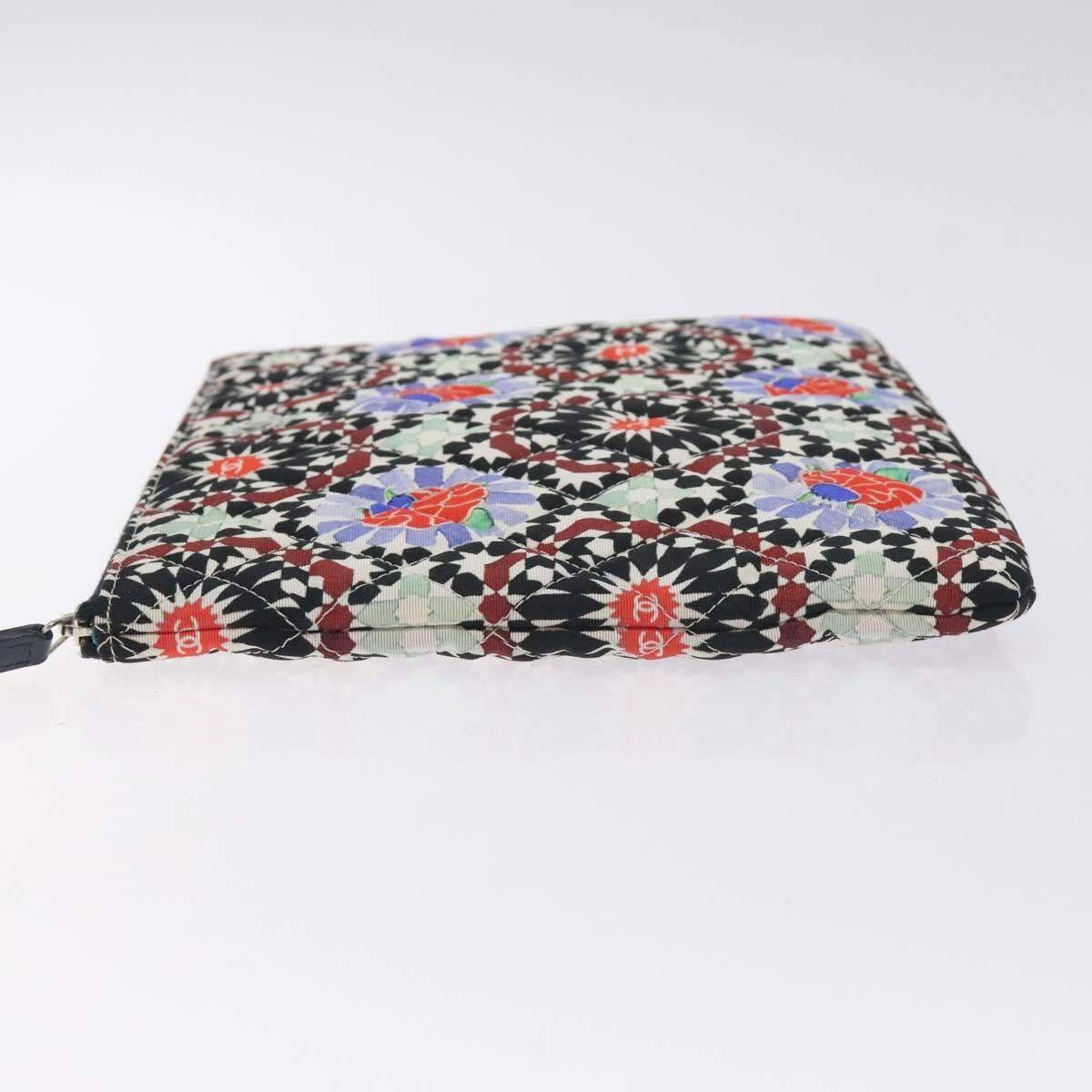 Chanel Dubai O Case Clutch Quilted Printed Nylon, MULTICOLOUR, NYLON, Clutche & pouche