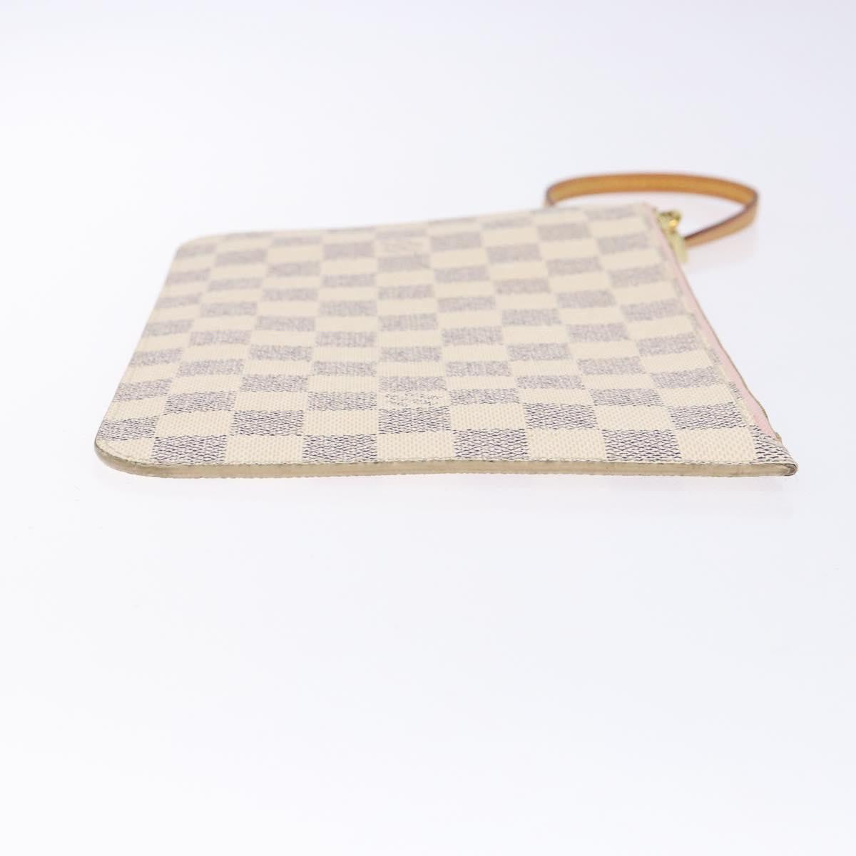 Louis Vuitton Neverfull Pochette Damier, WHITE, CANVAS, Tote bag