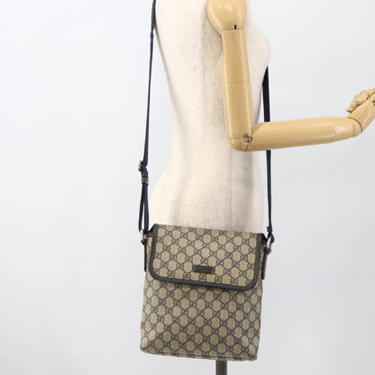 Gucci Flap Messenger GG Coated Canvas, Navy, Canvas, Shoulder Bag