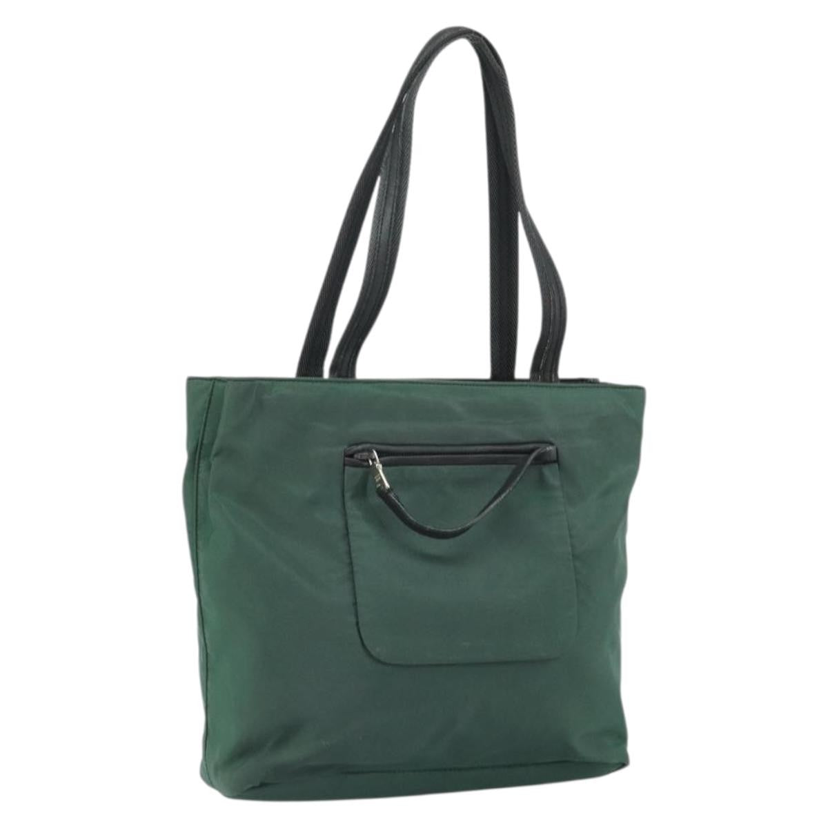 Prada Vintage Zip Tote Tessuto, GREEN, NYLON, Tote bag