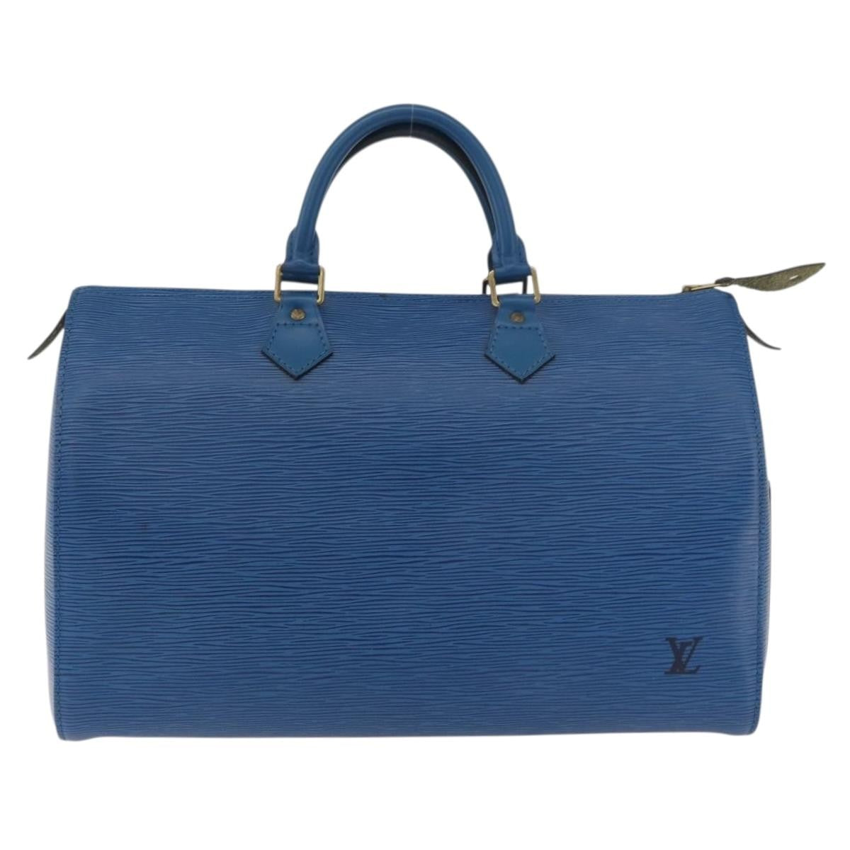 Louis Vuitton Speedy Handbag Epi Leather, Blue, Leather, Handbag
