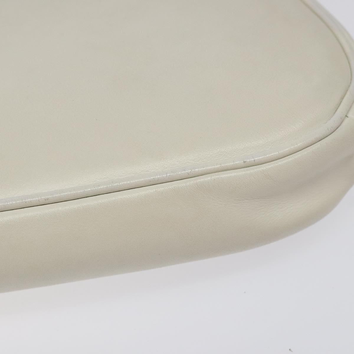 Celine Triangle Bag Leather, WHITE, LEATHER, Shoulder bag