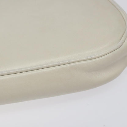 Celine Triangle Bag Leather, WHITE, LEATHER, Shoulder bag