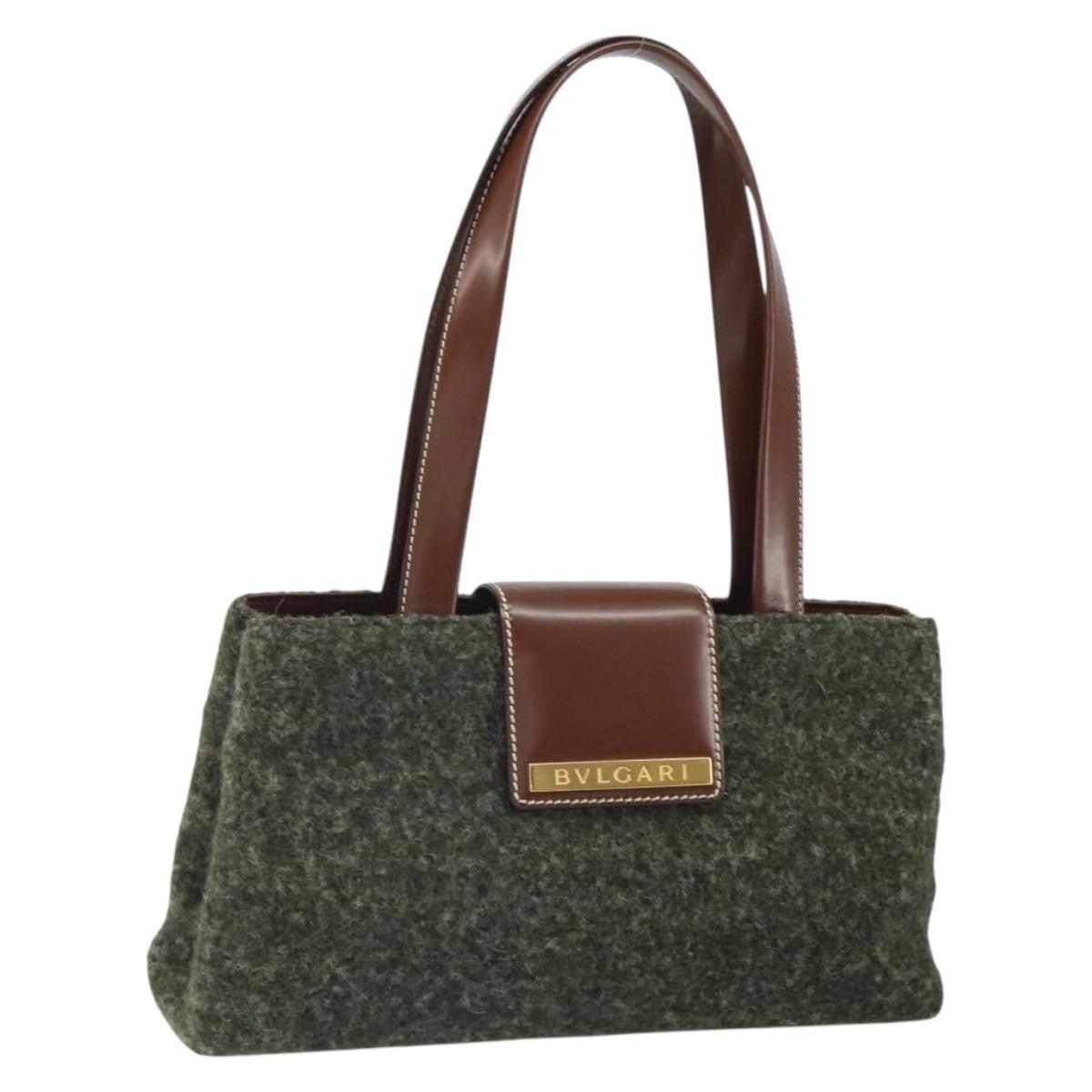 Bvlgari Handbag Canvas, GREEN, WOOL, Handbag
