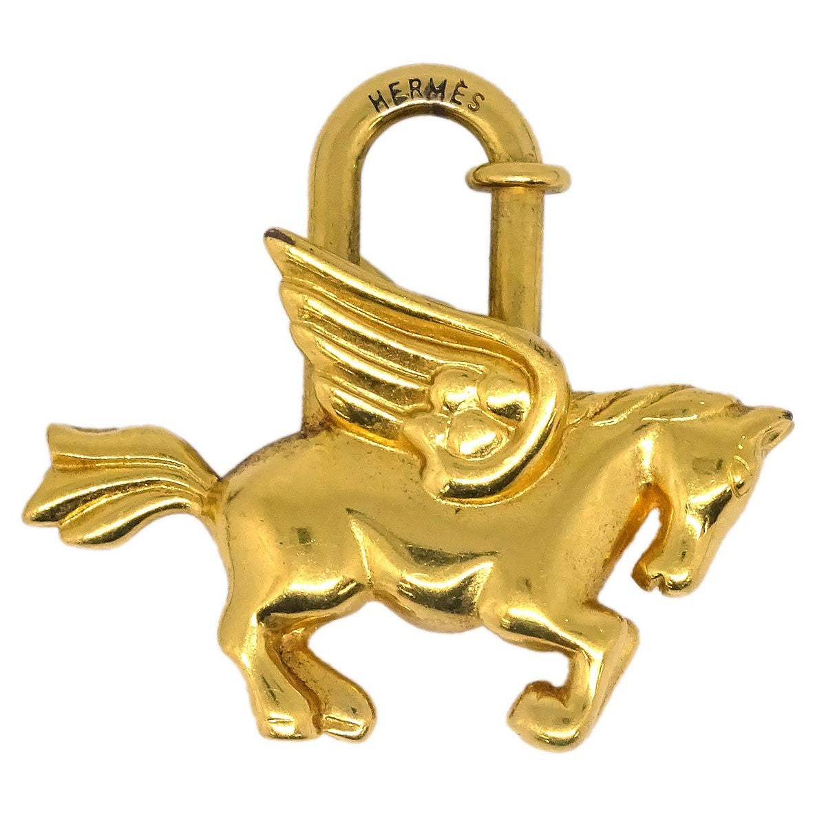 Hermes Pegasus Cadena Lock Charm Metal, GOLD, GOLD_PLATED, Charms and Keychains