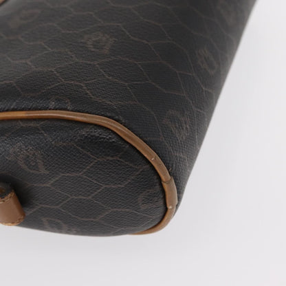 Christian Dior Vintage Honeycomb Shoulder Bag Canvas and Leather, BLACK, CANVAS, Shoulder bag