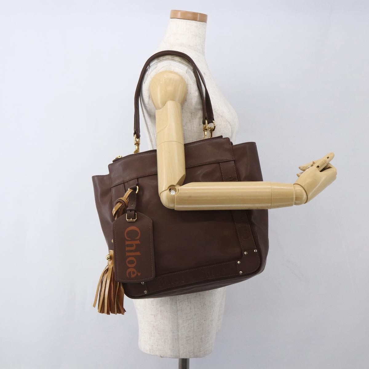 Chloe Eden Tote bag Leather, BROWN, LEATHER, Tote bag