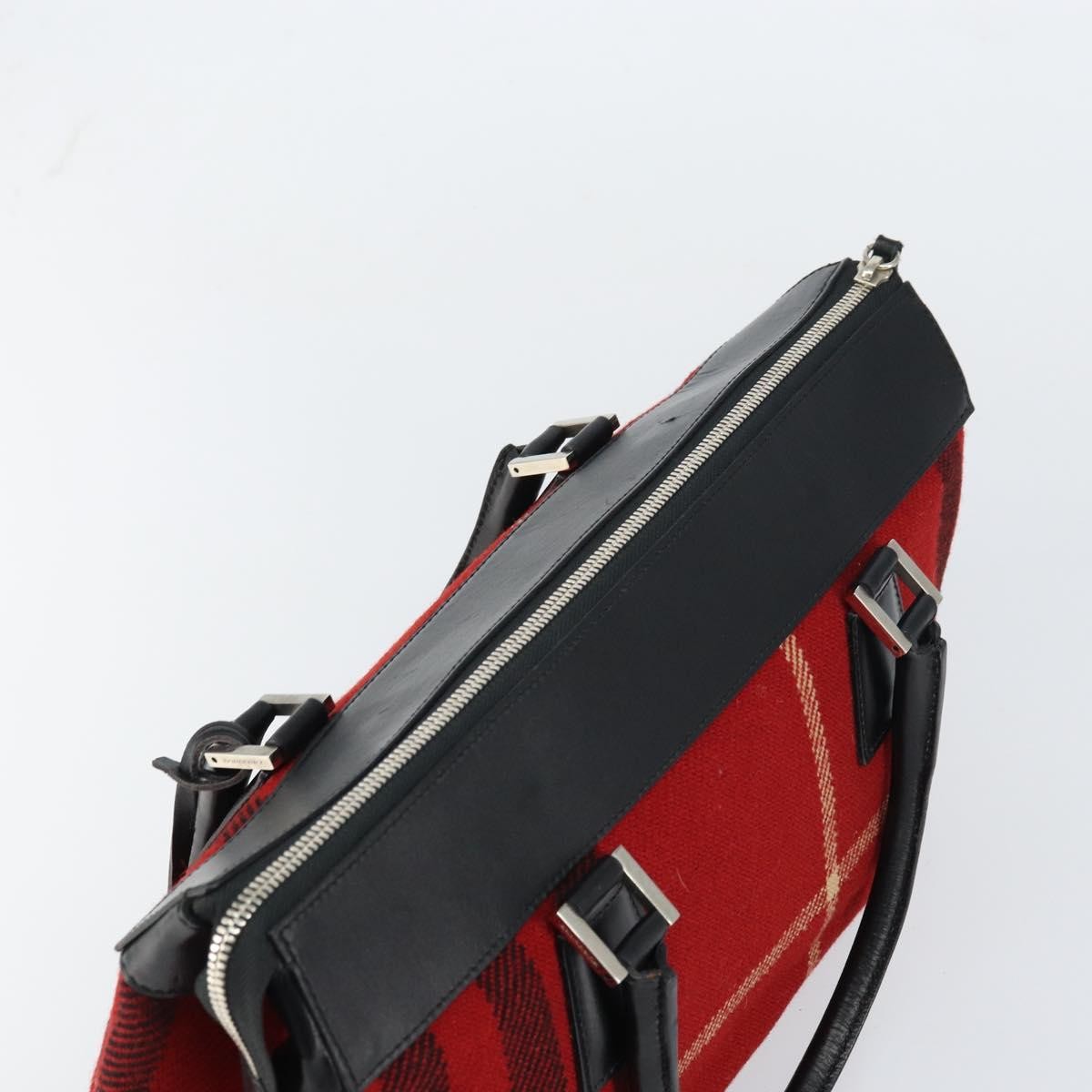 Burberry Nova Check Handbag Wool, RED, WOOL, Handbag