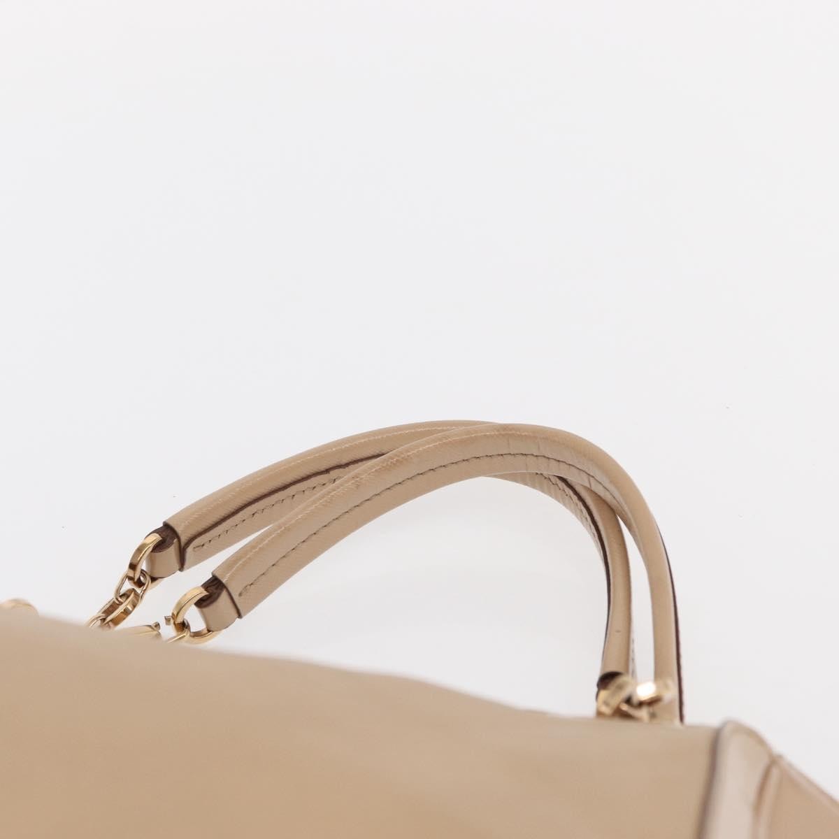 Salvatore Ferragamo Betulla Chain Tote Leather, BEIGE, LEATHER, Tote bag